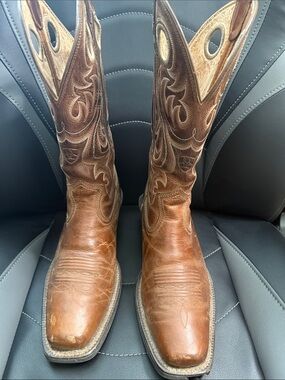 Men's Brown Leather Cowboy Boots - Classic Western Style